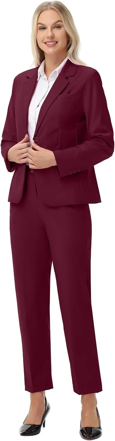 Women Suits 2 Piece Pants Suits for Women Dressy Business Work Professional Slim Fit Suit