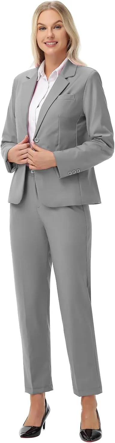 Women Suits 2 Piece Pants Suits for Women Dressy Business Work Professional Slim Fit Suit