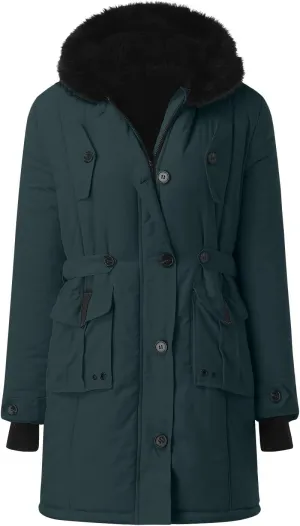 Women Thicken Quilted Coats 2024 Winter Warm Fleece Jackets Loose Fit Long Sleeve Overcoat with Pocket Daily Outwear
