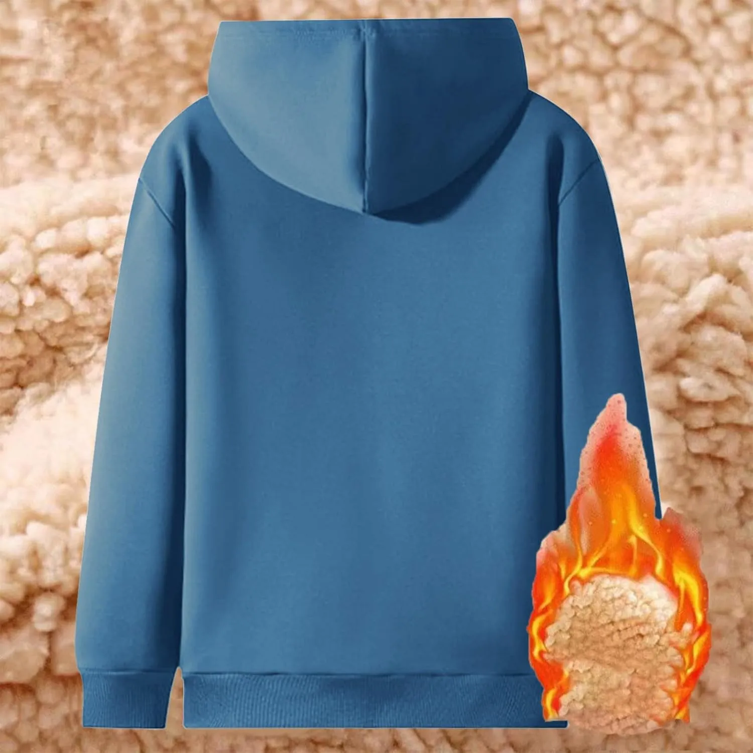 Women Winter Hoodies Zip Up Fleece Sherpa Lined Warm Sweatshirts Jackett Warm Fleece Lining Heavyweight Hooded Jacket