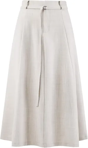 Women's A-Line Skirt with Pockets Elastic High Waist Maxi Skirt