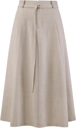 Women's A-Line Skirt with Pockets Elastic High Waist Maxi Skirt