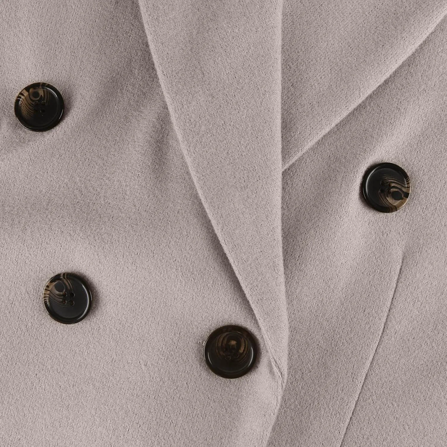 Women's Big Notch Lapel Single Breasted Mid-Long Wool Blend Coat Double Breasted Trench Coat Fall Winter Clothes