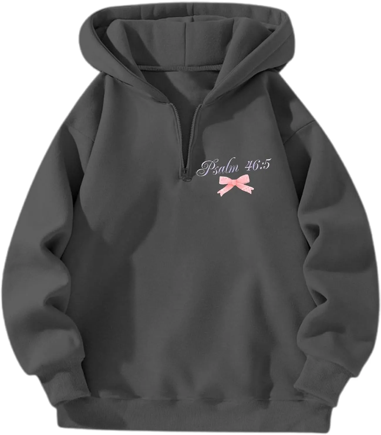 Womens Christian Drop Shoulder Zip Up Hoodie Long Sleeve Letter Print Hooded Sweatshirt for Daily Holiday Outdoor Wear