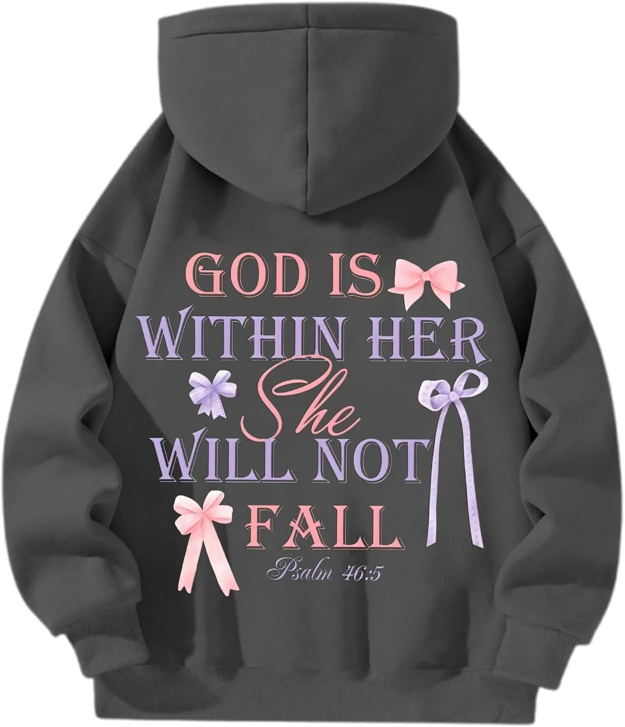 Womens Christian Drop Shoulder Zip Up Hoodie Long Sleeve Letter Print Hooded Sweatshirt for Daily Holiday Outdoor Wear