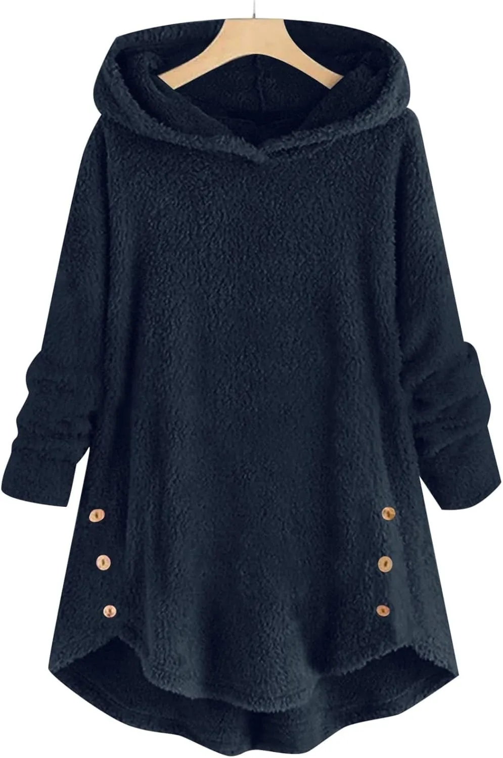 Womens Coats Winter Puffer Coat Winter Coats Loose Plush Solid Color Single Breasted Pocket Hood Zipper Jacket Coats