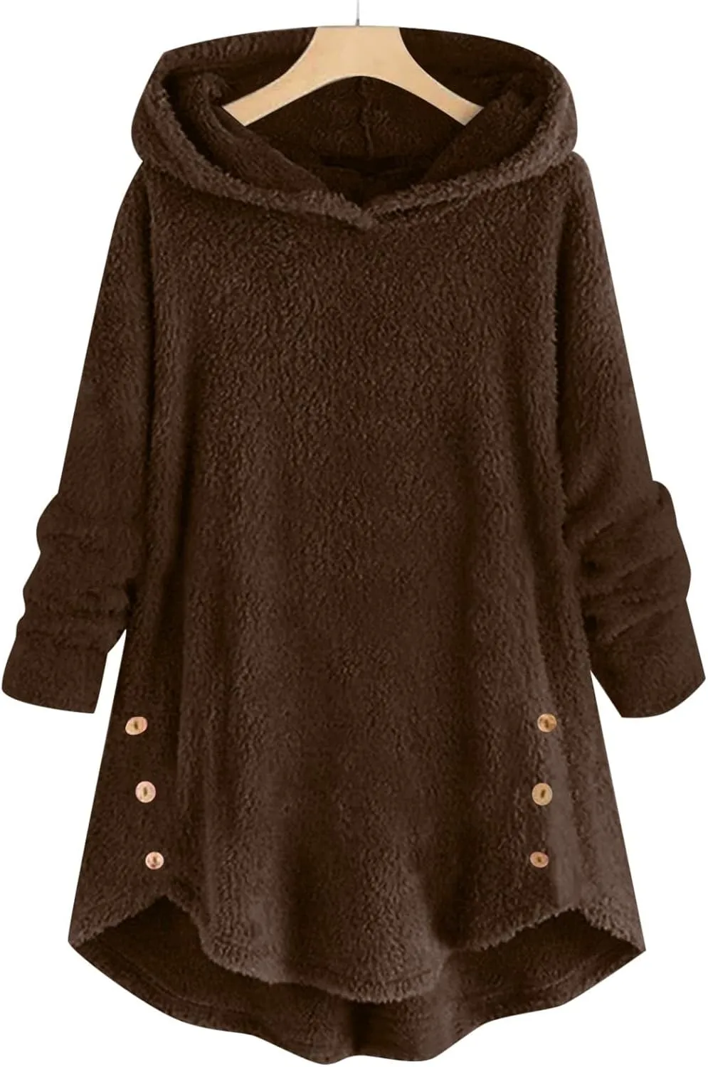 Womens Coats Winter Puffer Coat Winter Coats Loose Plush Solid Color Single Breasted Pocket Hood Zipper Jacket Coats