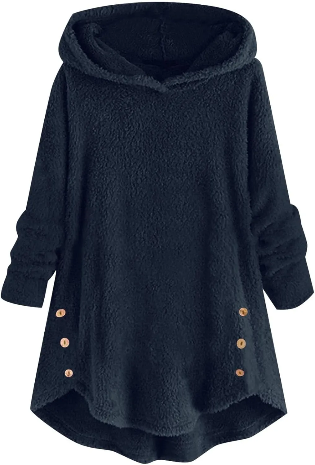 Womens Coats Winter Puffer Coat Winter Coats Loose Plush Solid Color Single Breasted Pocket Hood Zipper Jacket Coats