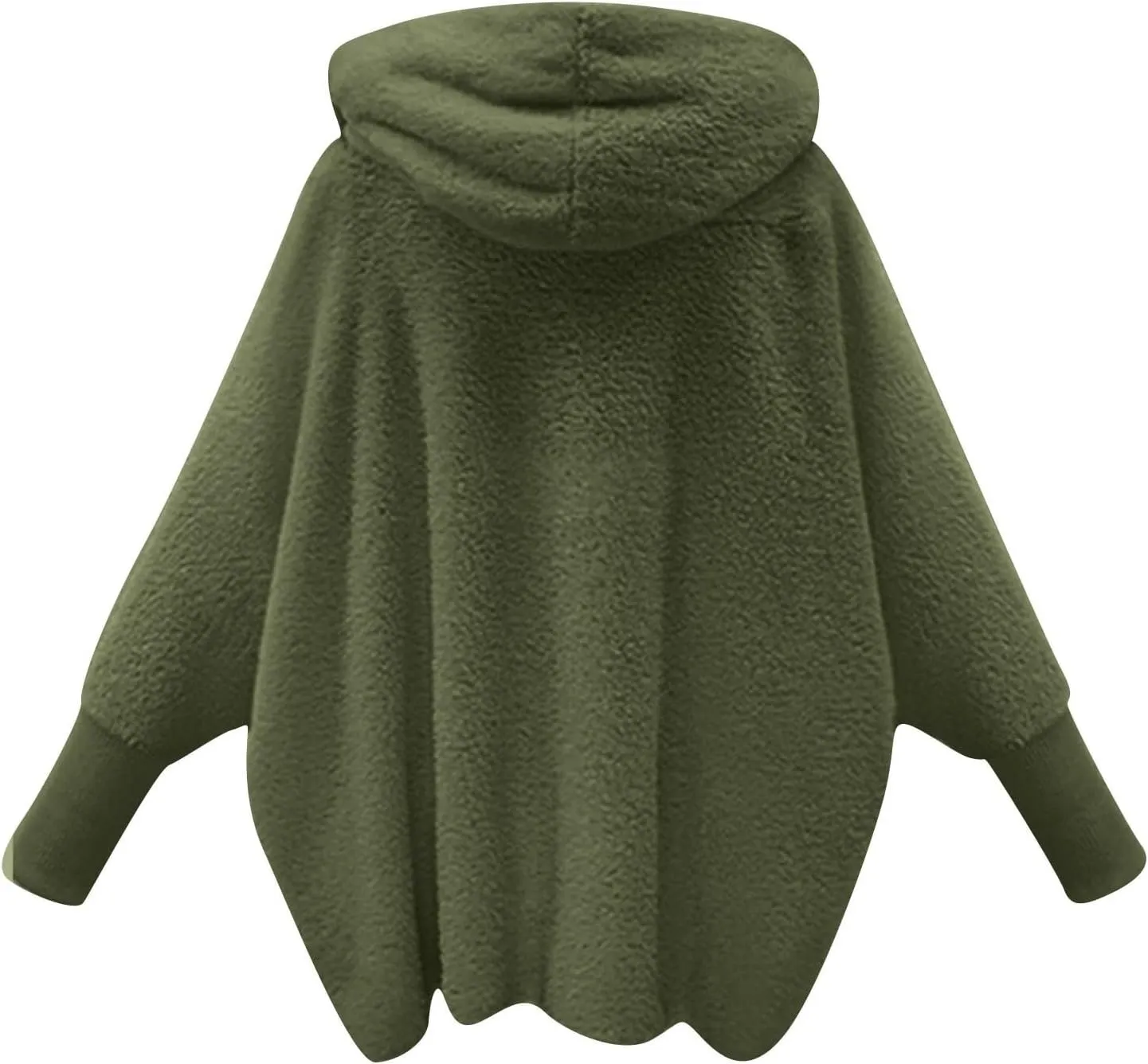 Womens Fleece Jackets Winter Warm Wool Cardigan Sherpa Lined Jacket Long Sleeve Solid Color Hooded Sweater Jacket