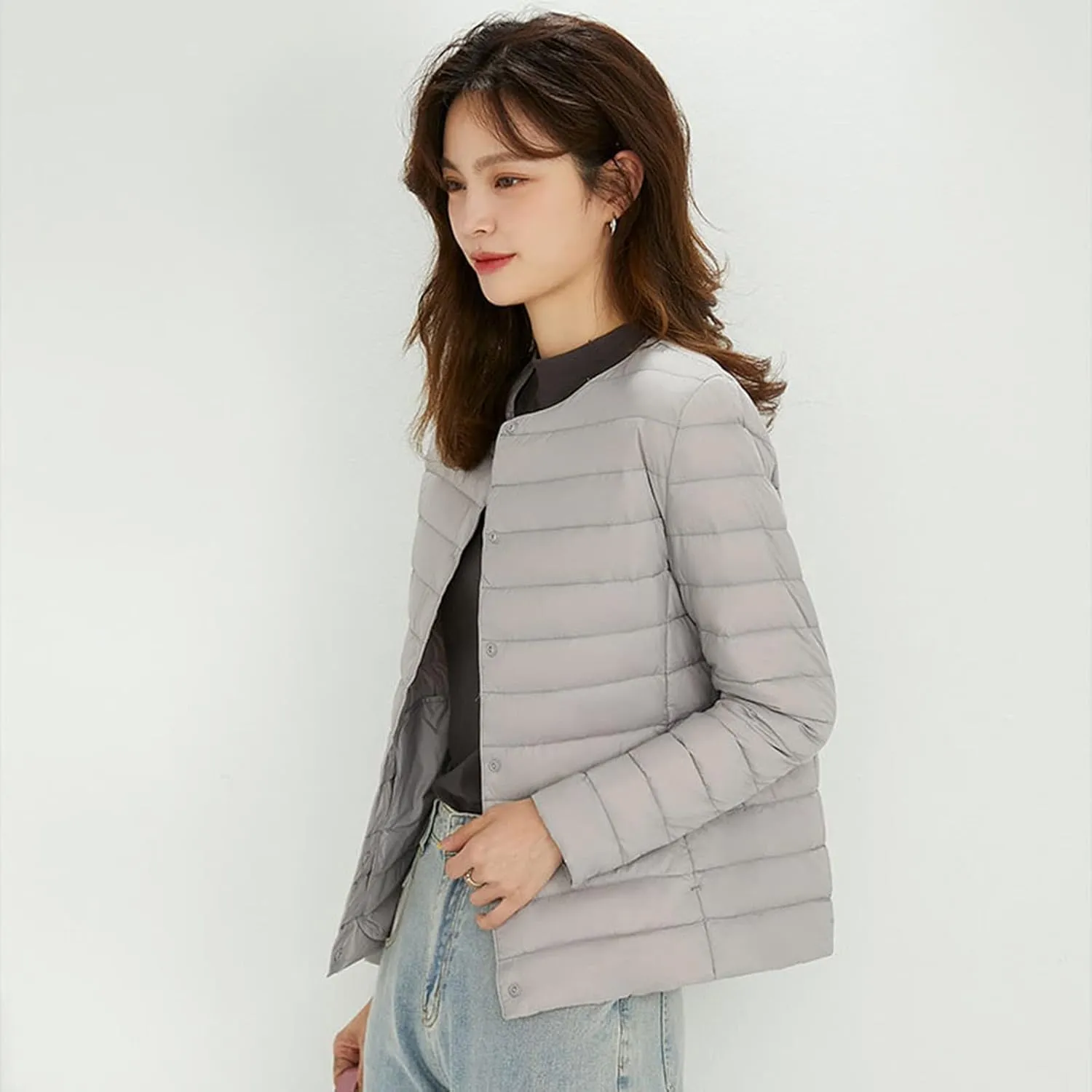 Womens Long Winter Coat Horn Button Thicken Coat with Hooded Winter Warm Jacket Solid Winter Womens Puffer Jacket