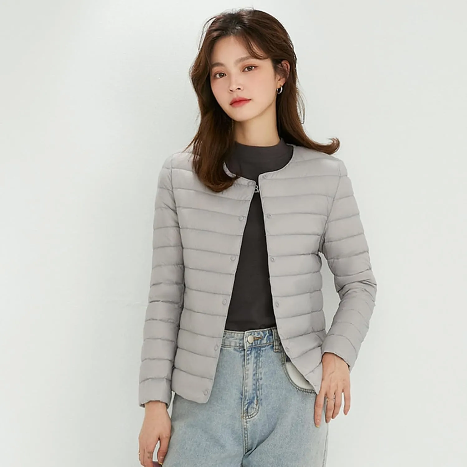 Womens Long Winter Coat Horn Button Thicken Coat with Hooded Winter Warm Jacket Solid Winter Womens Puffer Jacket