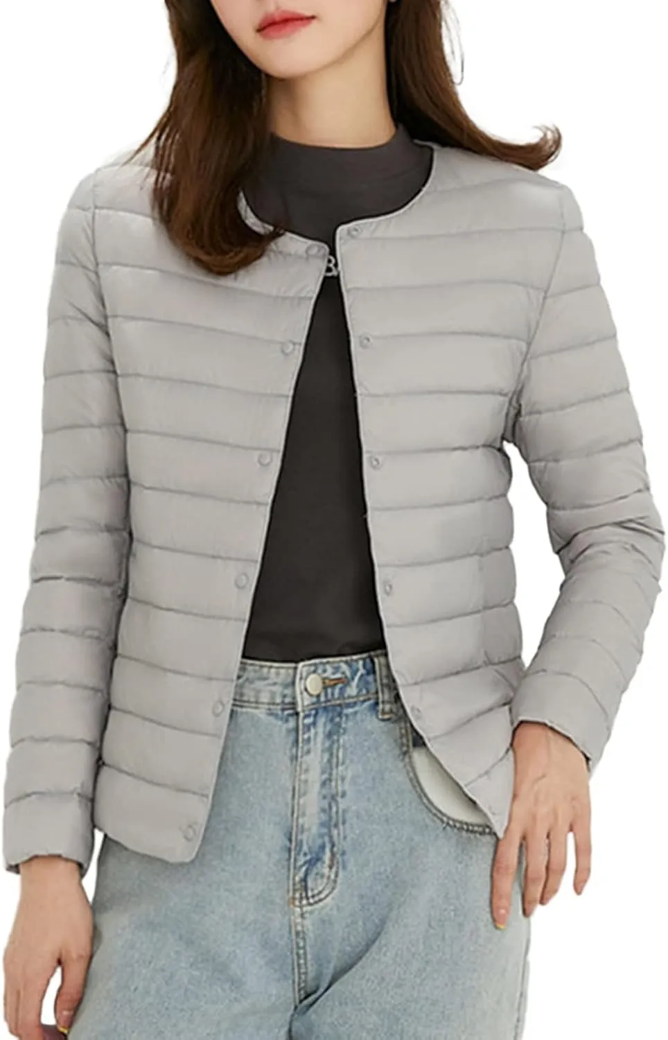 Womens Long Winter Coat Horn Button Thicken Coat with Hooded Winter Warm Jacket Solid Winter Womens Puffer Jacket