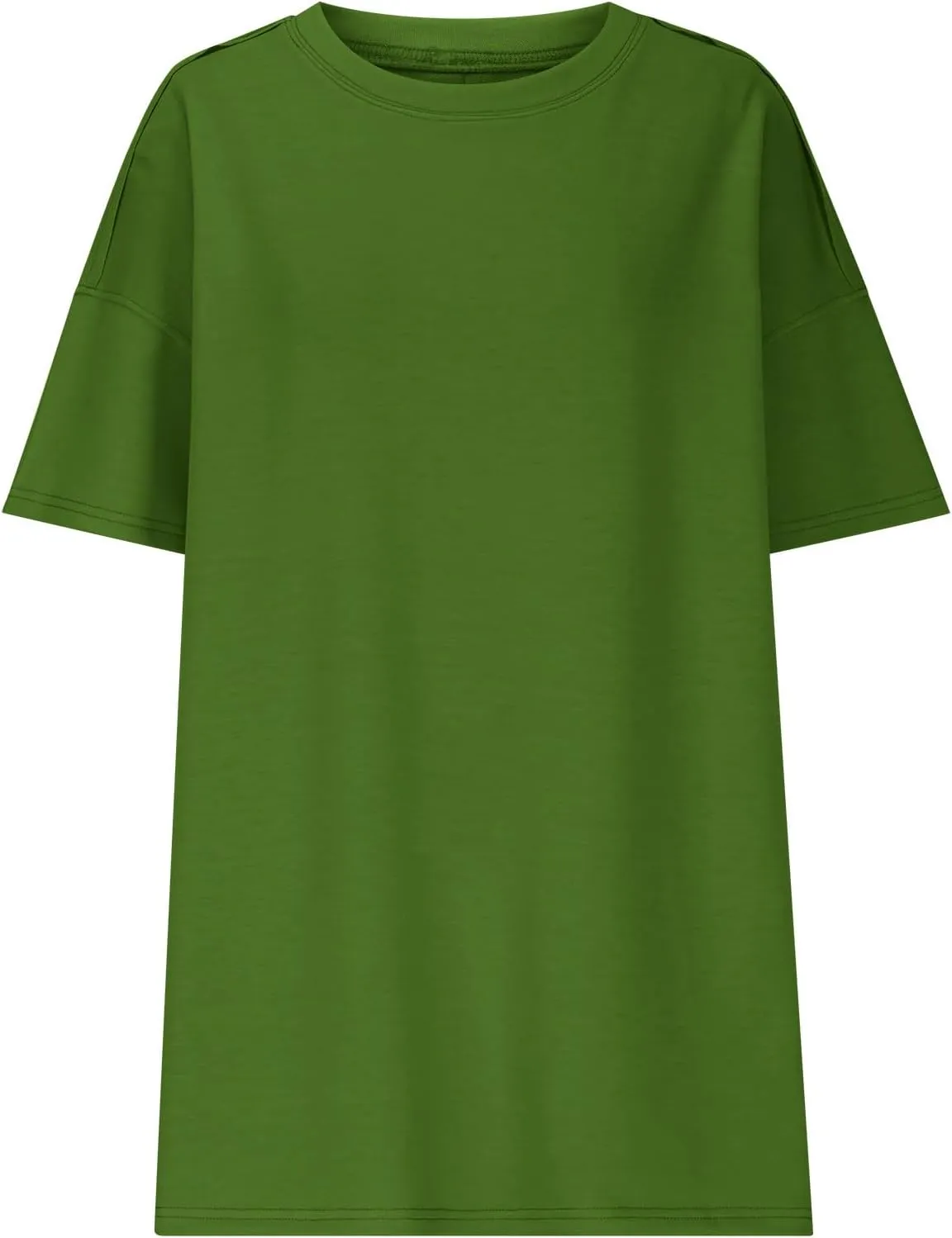 Womens Oversized Fashion Athletic T-Shirts Summer Casual Short Sleeve Crewneck Side Slit Loose Fit Tunic Tops