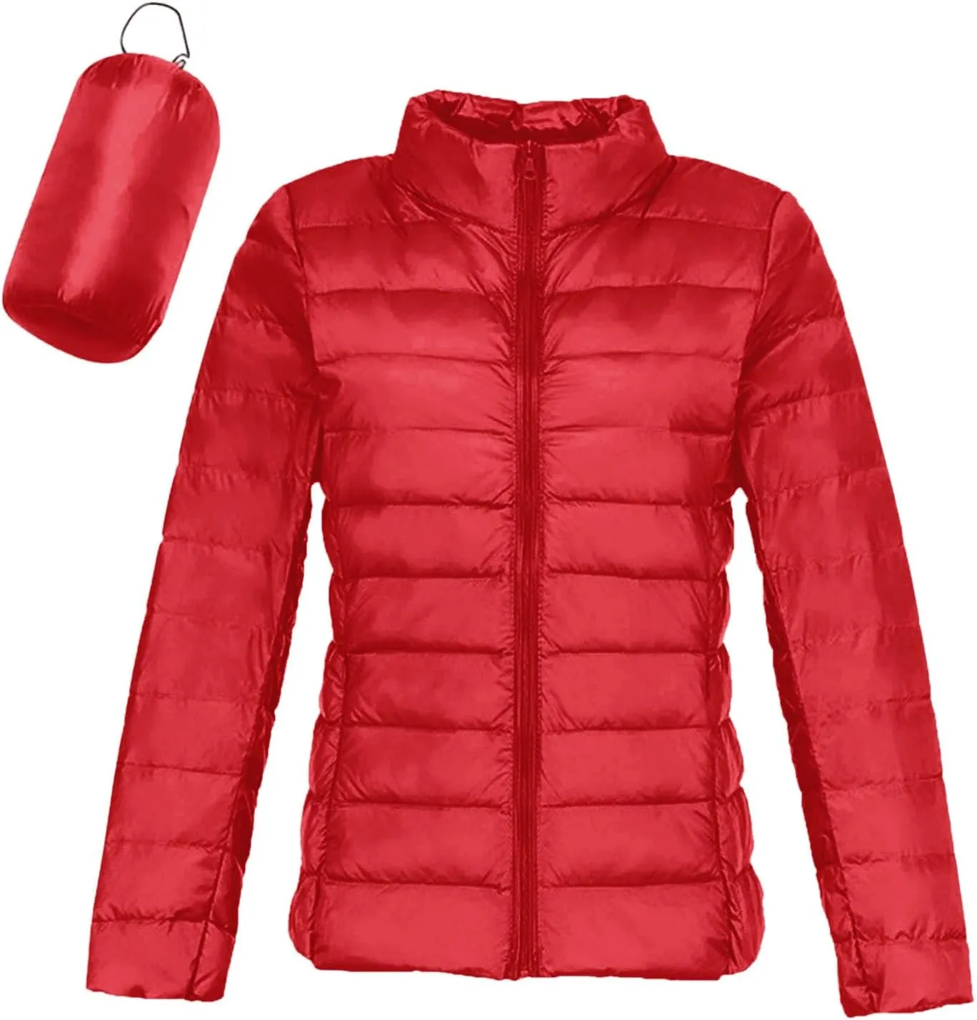 Women's Packable Ultra Light Weight Short Down Jacket Packable Full-Zip Short Puffer Jacket