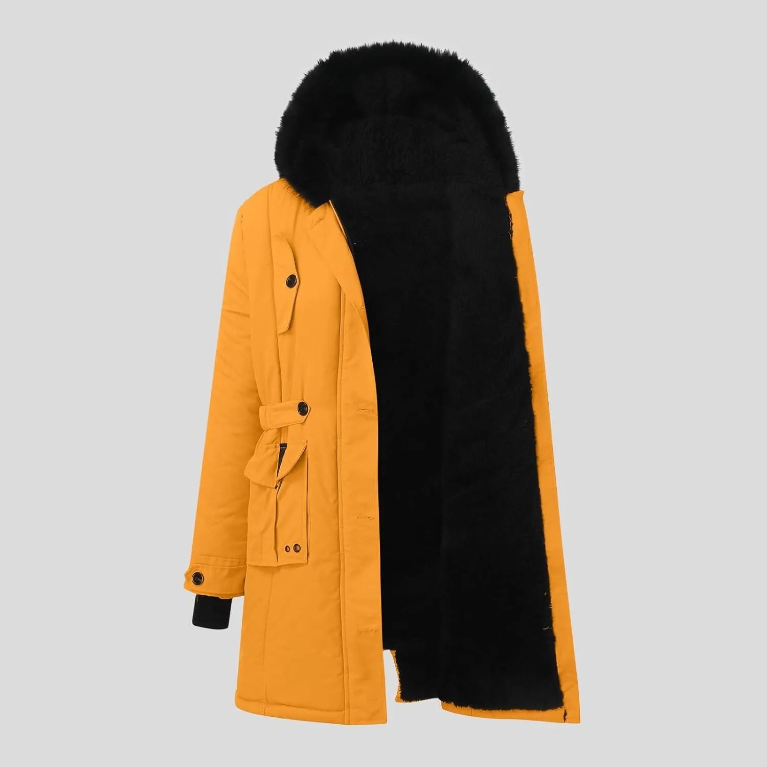 Womens Puffer Parka Jacket Coat Lapel Collar Long Sleeve Jacket Vintage Thicken Coat Jacket Womens Lightweight Down