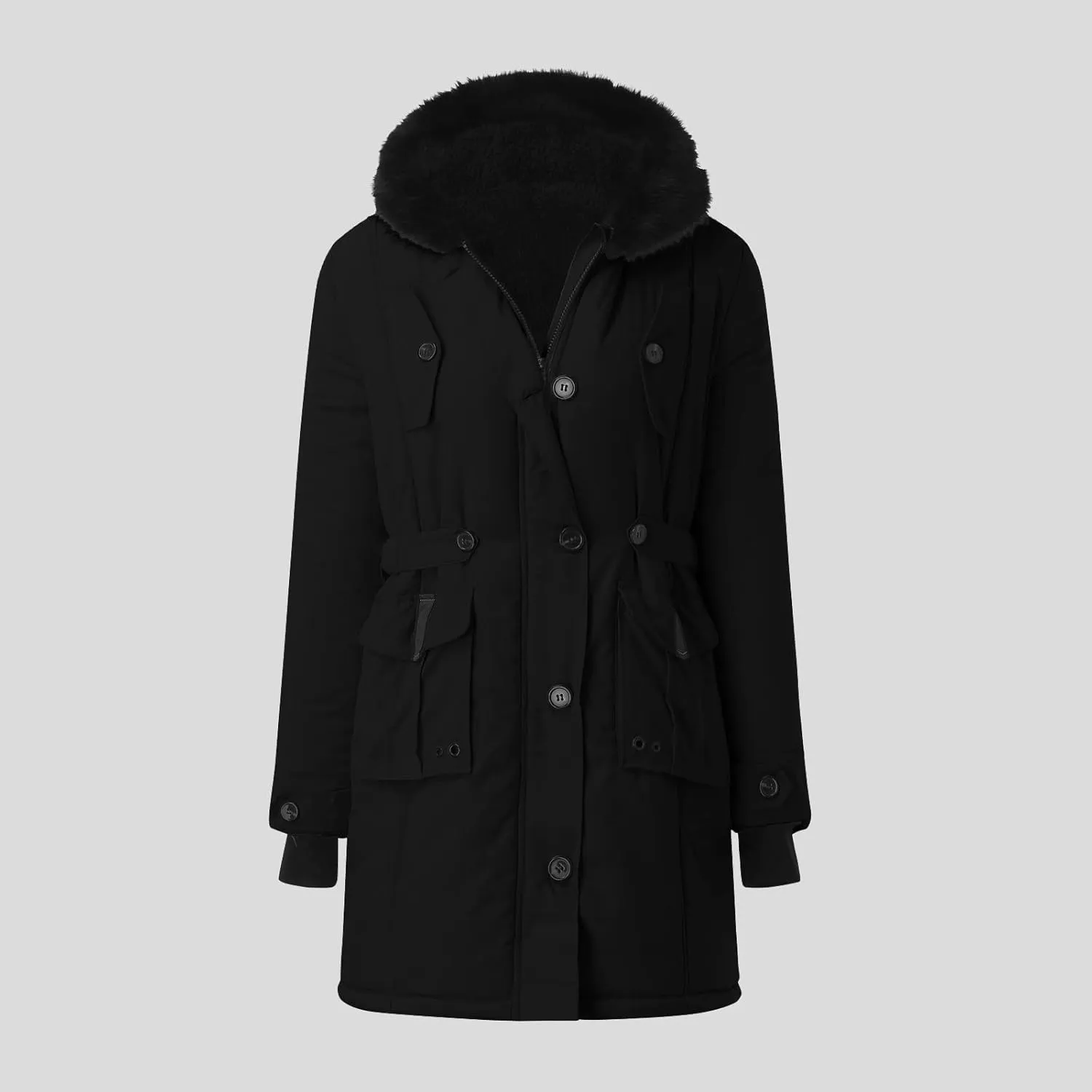 Womens Puffer Parka Jacket Coat Lapel Collar Long Sleeve Jacket Vintage Thicken Coat Jacket Womens Lightweight Down