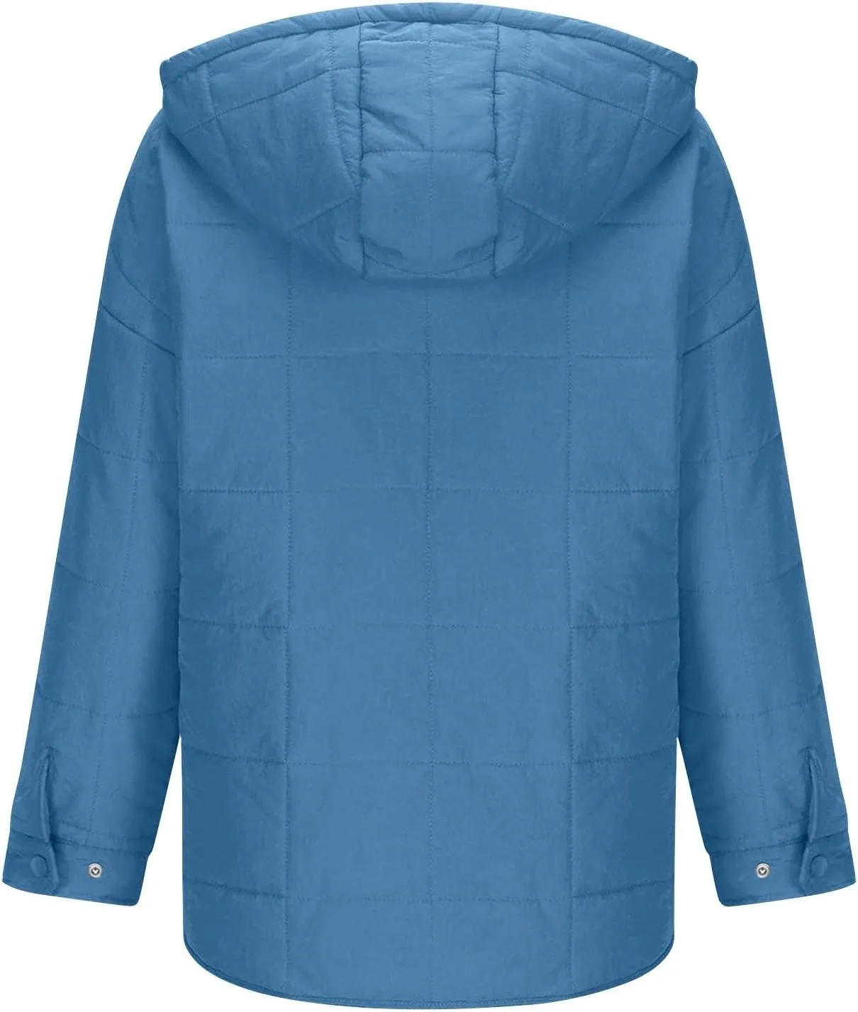 Women's Quilted Pullover Puffer Jacket Oversized Long Hooded Coats Winter Warm Lightweight Outwear with Pocket