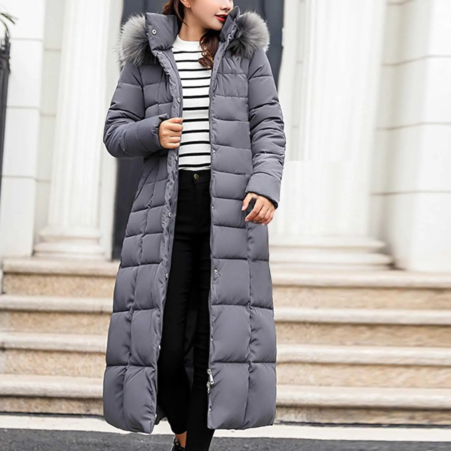 Women's Winter Coats Long Puffer Coats Down Hooded Jackets Thicken Warm Quilted Jacket Cotton Padded Coats Outerwear