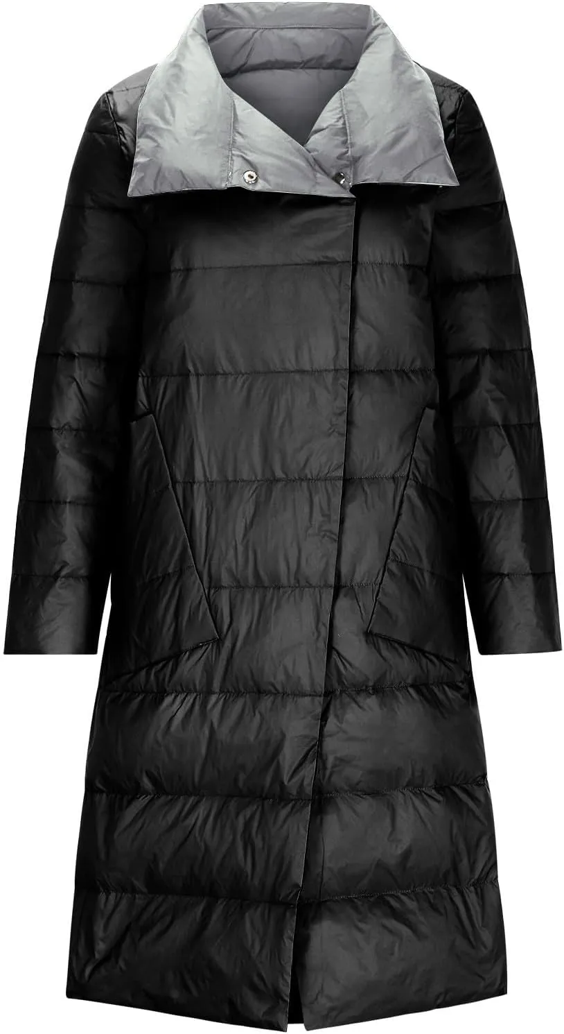 Womens Winter Coats Plus Size Waterproof Long Winter Coat Warm Puffer Jacket Thickened Down Parka Maxi Coat