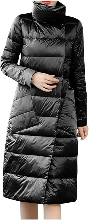 Womens Winter Coats Plus Size Waterproof Long Winter Coat Warm Puffer Jacket Thickened Down Parka Maxi Coat