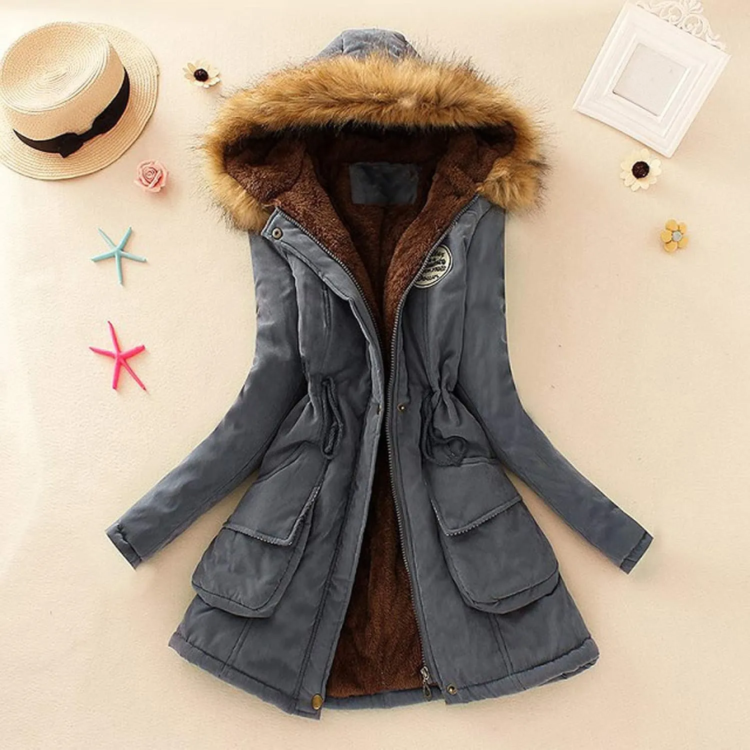 Women's Winter Coats Warm Parka Jacket Puffer Quilted Thicken Hooded Heavyweight Outerwear Warm with Pockets 2024