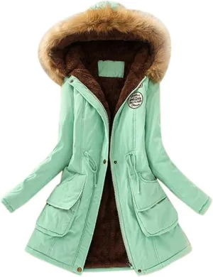 Women's Winter Coats Warm Parka Jacket Puffer Quilted Thicken Hooded Heavyweight Outerwear Warm with Pockets 2024
