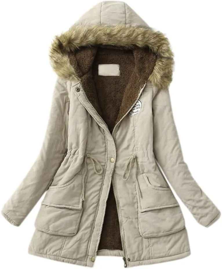 Women's Winter Coats Warm Parka Jacket Puffer Quilted Thicken Hooded Heavyweight Outerwear Warm with Pockets 2024
