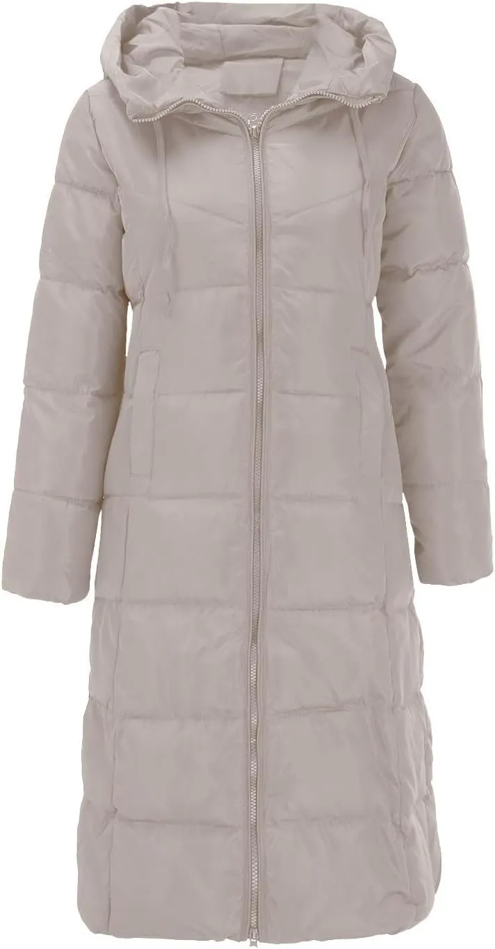 Womens Winter Jacket Jacket Hooded Puffer Jacket Lightweight Winter Coat Hooded Maxi Length Winter Jackets for Women