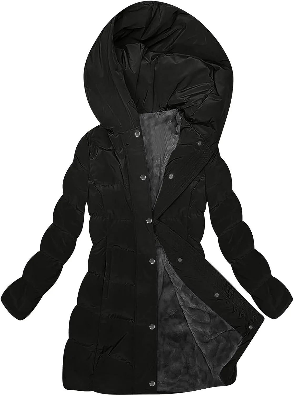 Women's Winter Jacket Plus Size Sherpa Fleece Lined Down Jacket Heavyweight Warm Parka Thicken Puffer Coat with Hood