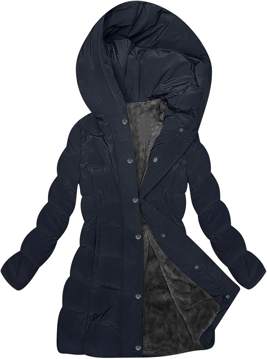 Women's Winter Jacket Plus Size Sherpa Fleece Lined Down Jacket Heavyweight Warm Parka Thicken Puffer Coat with Hood