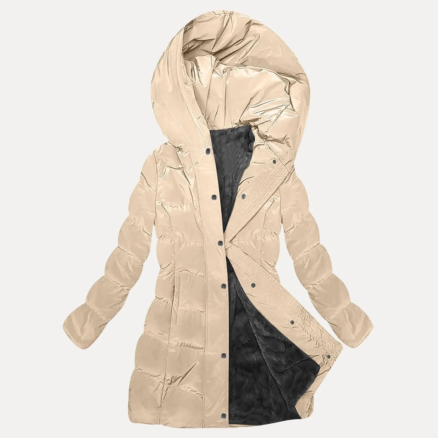 Women's Winter Jacket Plus Size Sherpa Fleece Lined Down Jacket Heavyweight Warm Parka Thicken Puffer Coat with Hood