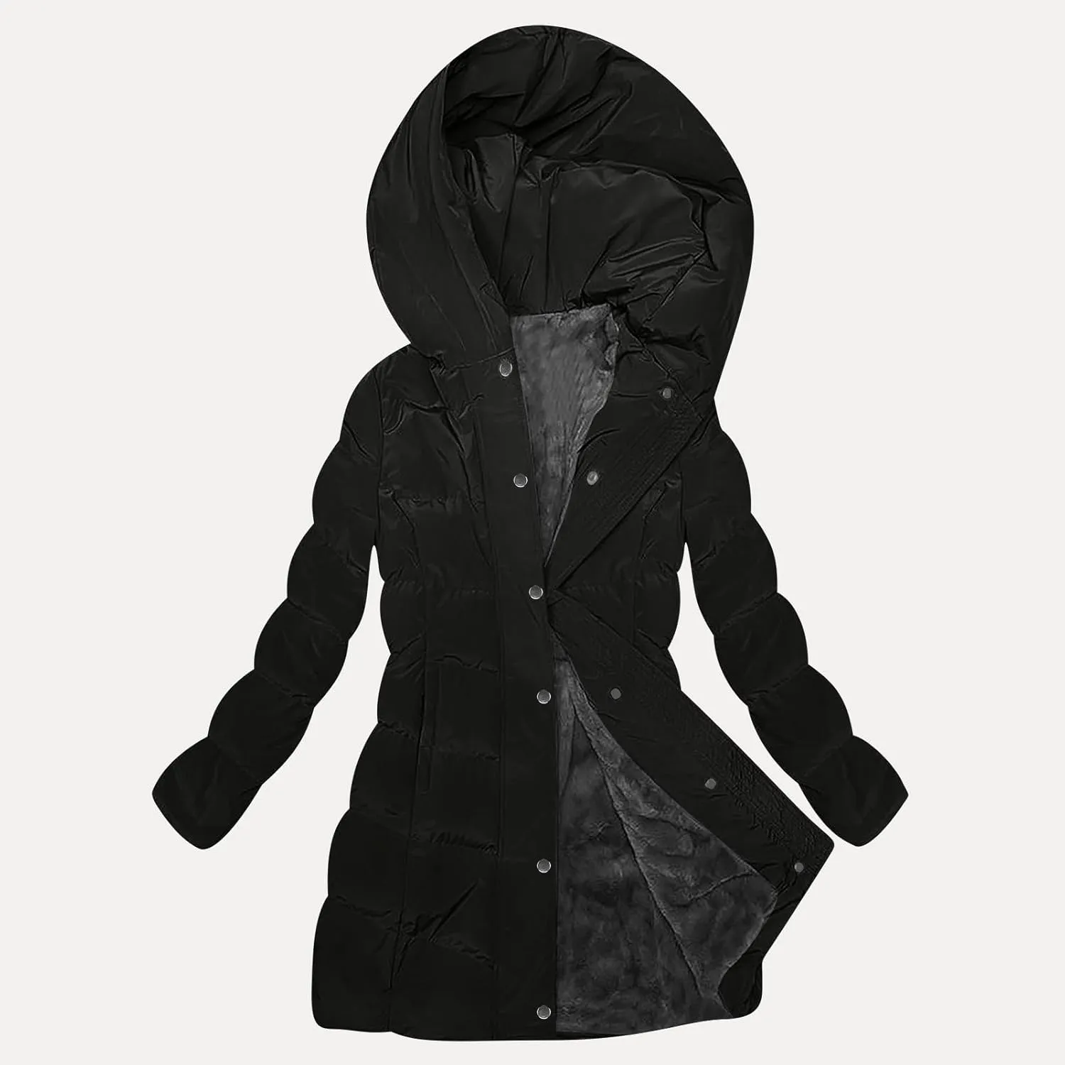 Women's Winter Jacket Plus Size Sherpa Fleece Lined Down Jacket Heavyweight Warm Parka Thicken Puffer Coat with Hood