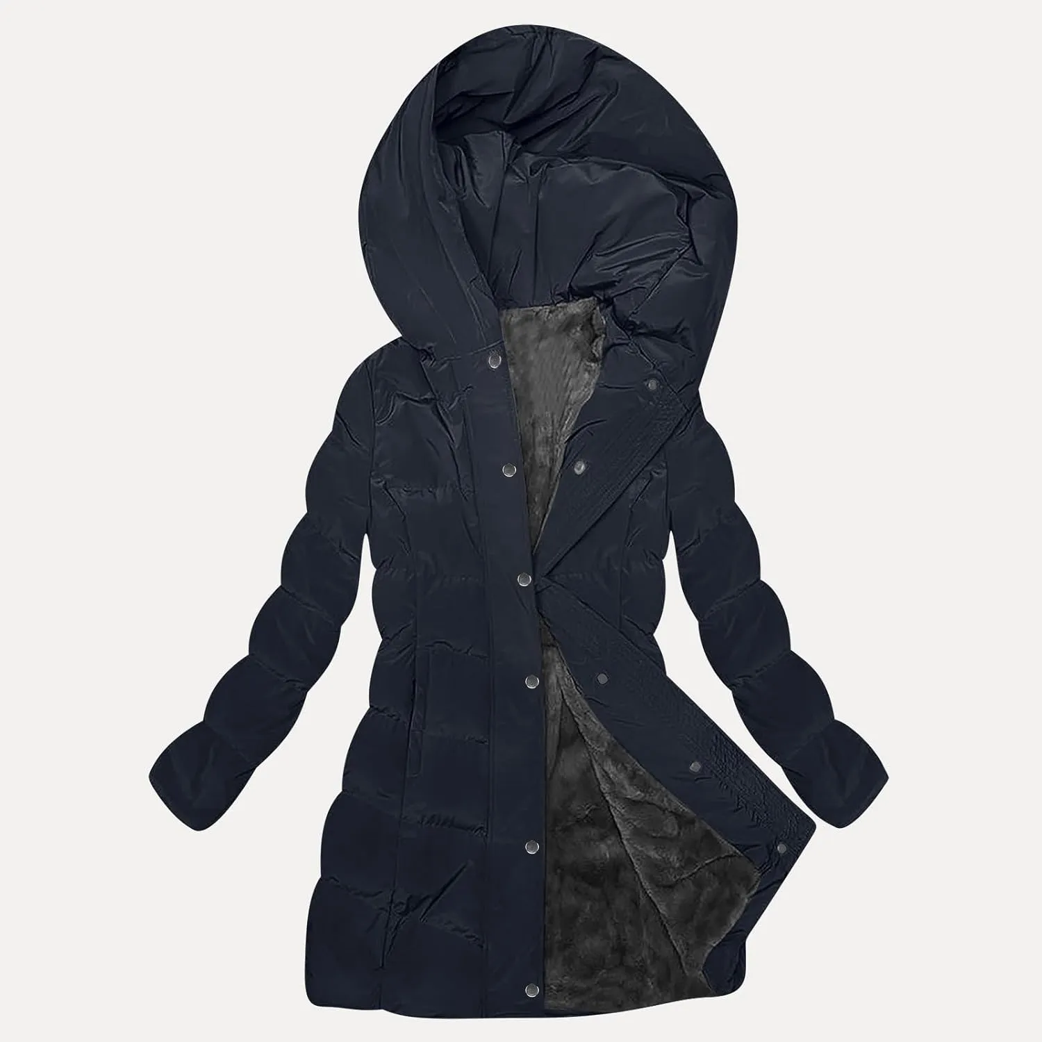 Women's Winter Jacket Plus Size Sherpa Fleece Lined Down Jacket Heavyweight Warm Parka Thicken Puffer Coat with Hood
