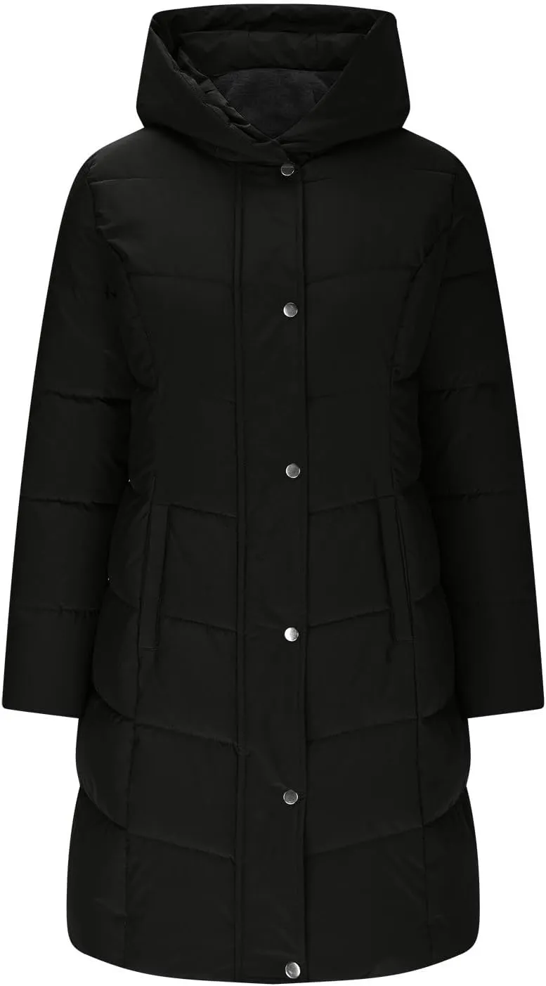 Women's Winter Jacket Plus Size Sherpa Fleece Lined Down Jacket Heavyweight Warm Parka Thicken Puffer Coat with Hood