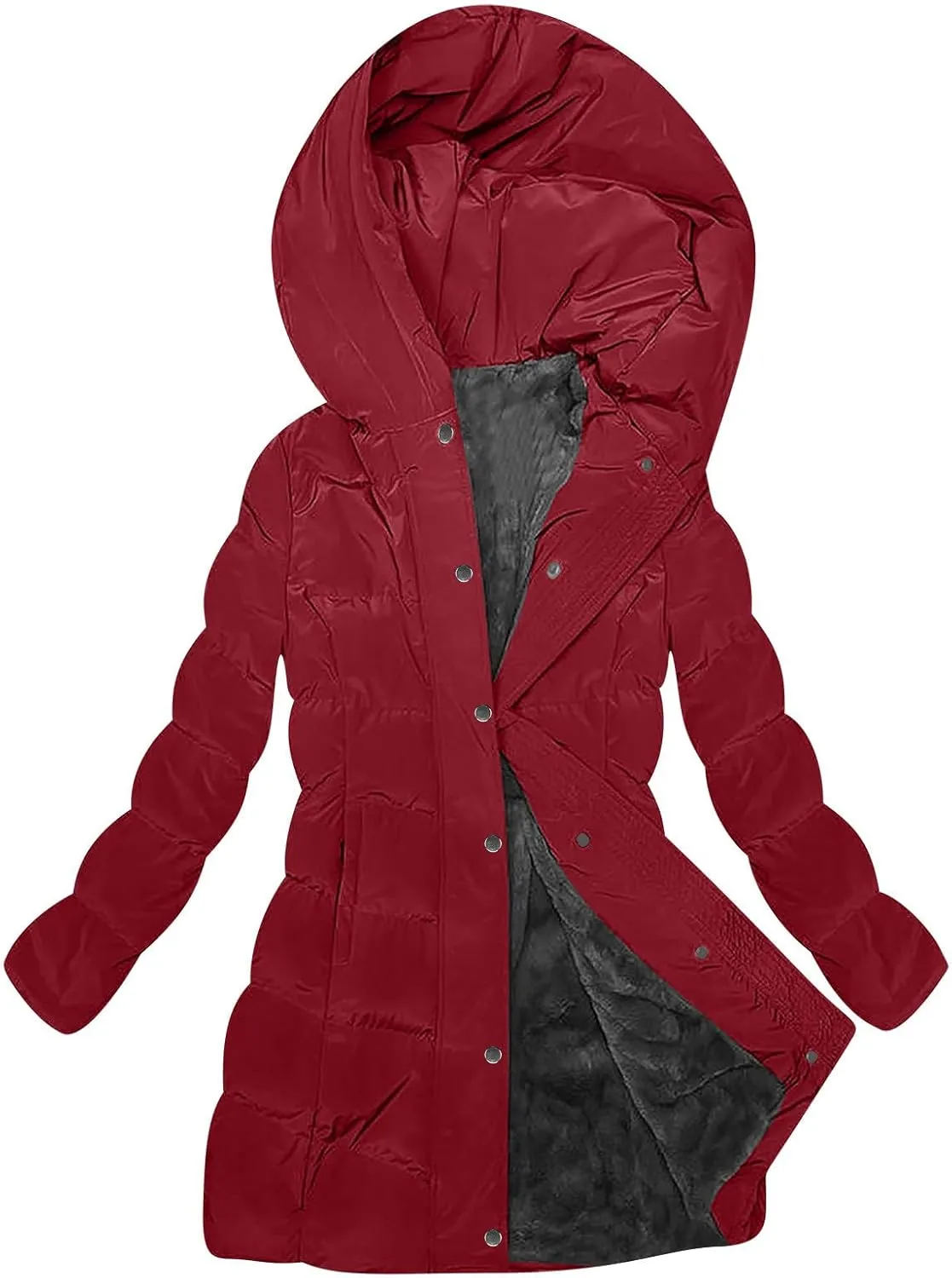 Women's Winter Jacket Plus Size Sherpa Fleece Lined Down Jacket Heavyweight Warm Parka Thicken Puffer Coat with Hood