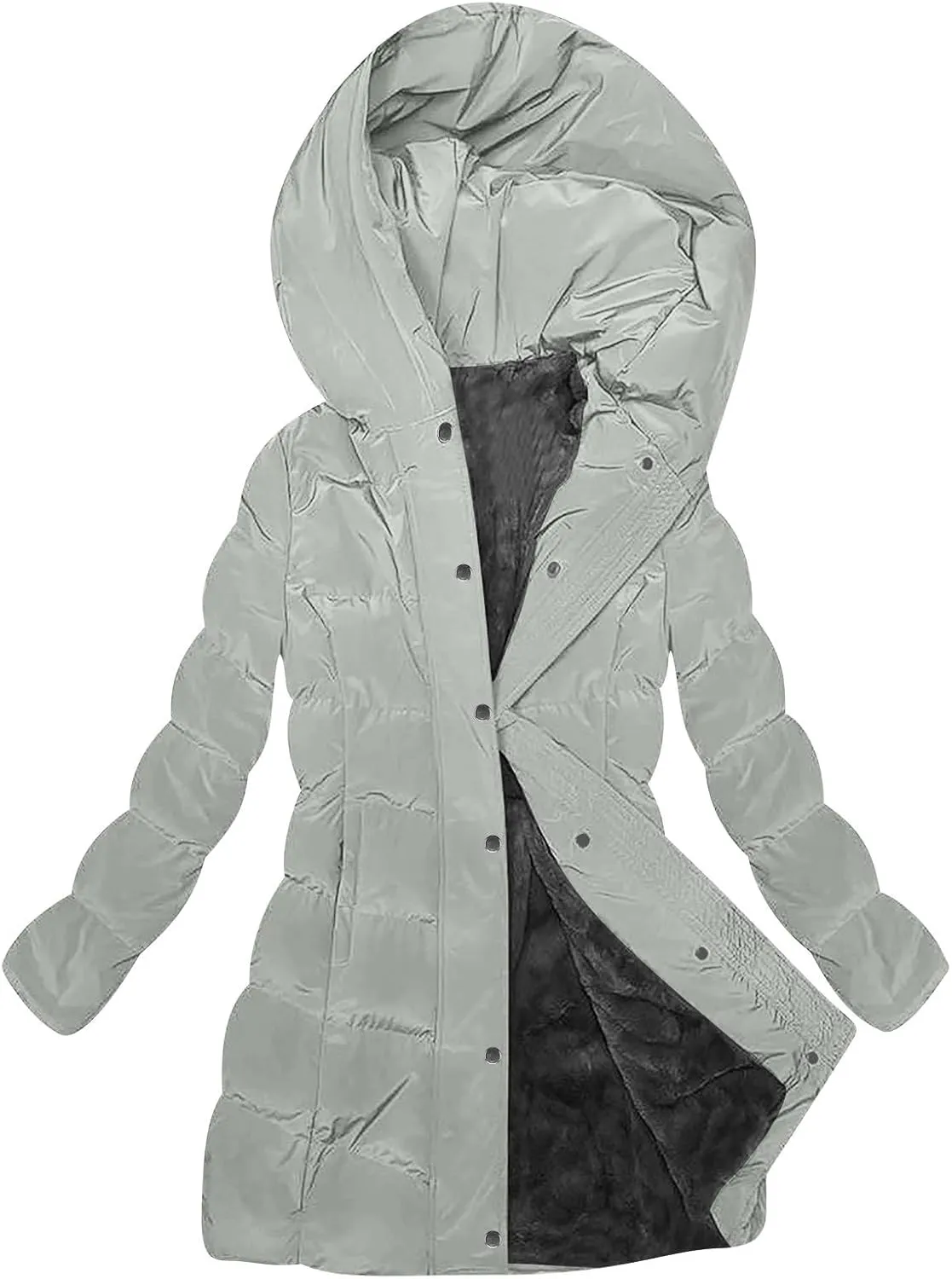Women's Winter Jacket Plus Size Sherpa Fleece Lined Down Jacket Heavyweight Warm Parka Thicken Puffer Coat with Hood