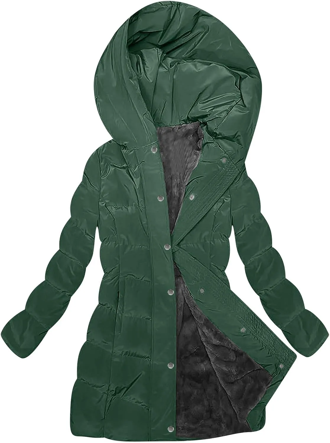 Women's Winter Jacket Plus Size Sherpa Fleece Lined Down Jacket Heavyweight Warm Parka Thicken Puffer Coat with Hood