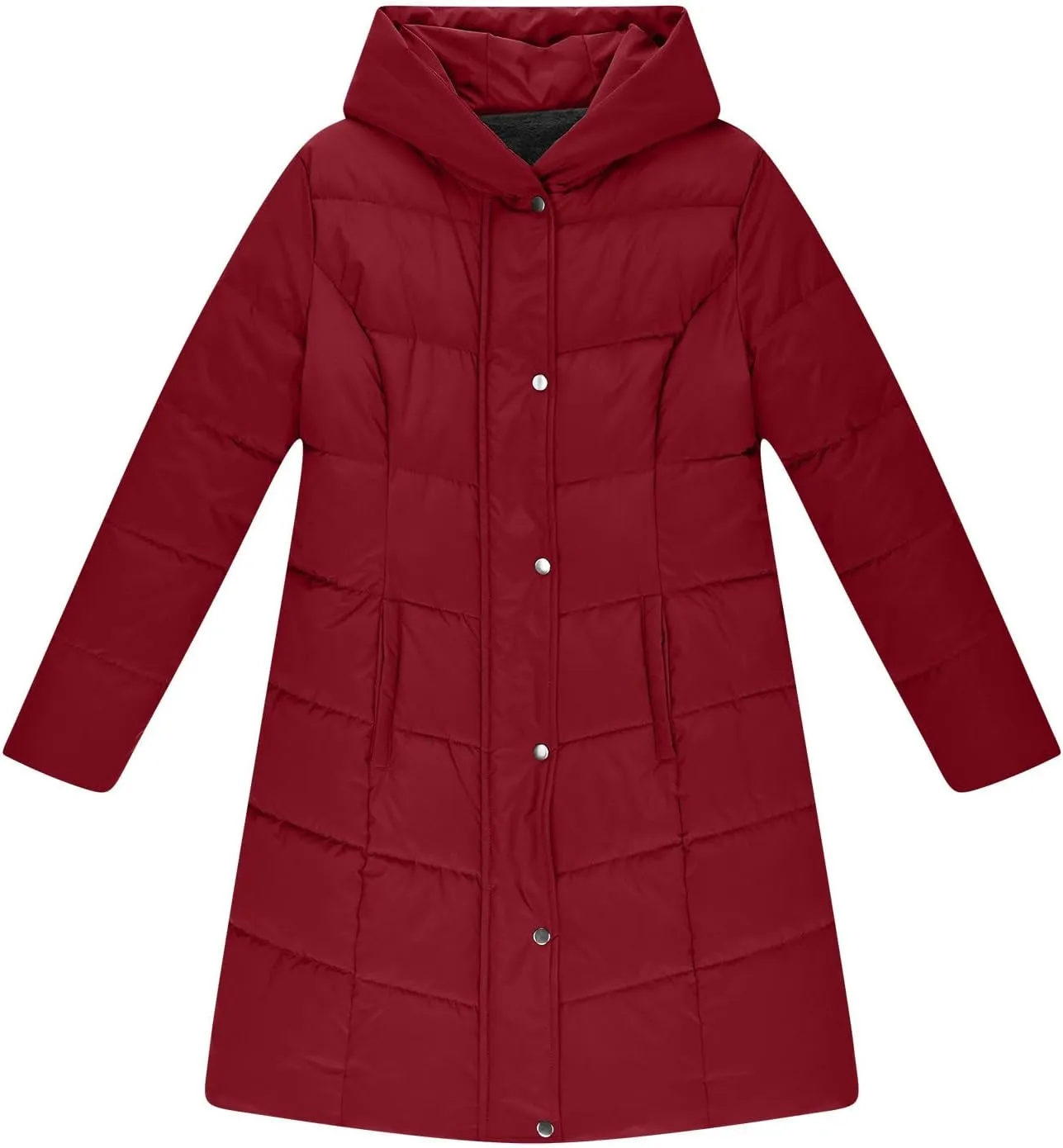 Women's Winter Jacket Plus Size Sherpa Fleece Lined Down Jacket Heavyweight Warm Parka Thicken Puffer Coat with Hood