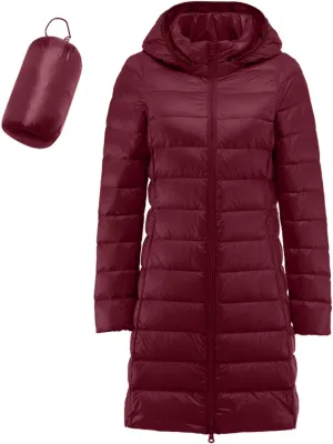 Womens Winter Long Puffer Jacket Lightweight Warm Packable Down Coat Casual Sport Quilted Outwear 2024 Outing Outfits
