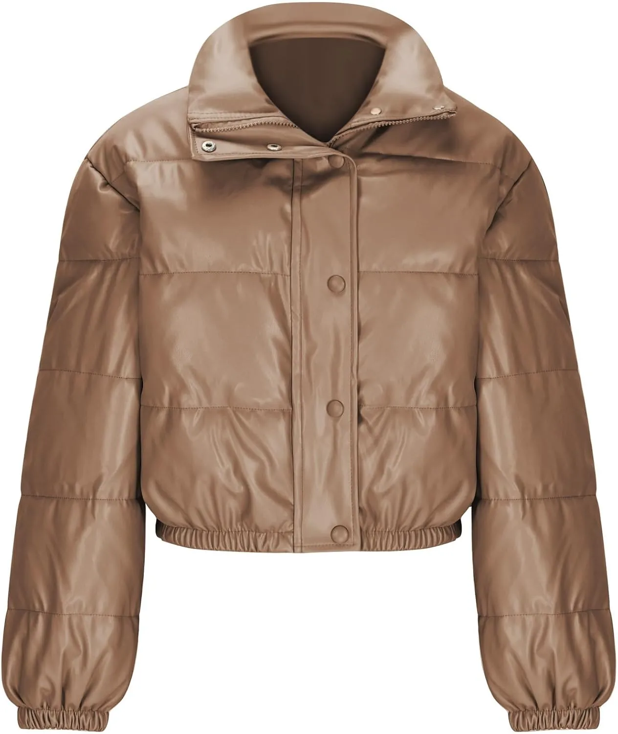 Women's Winter Stand Collar Coats for cold Weather Zip Puffer Jacket Baggy Short Padded Down Coats with Pockets