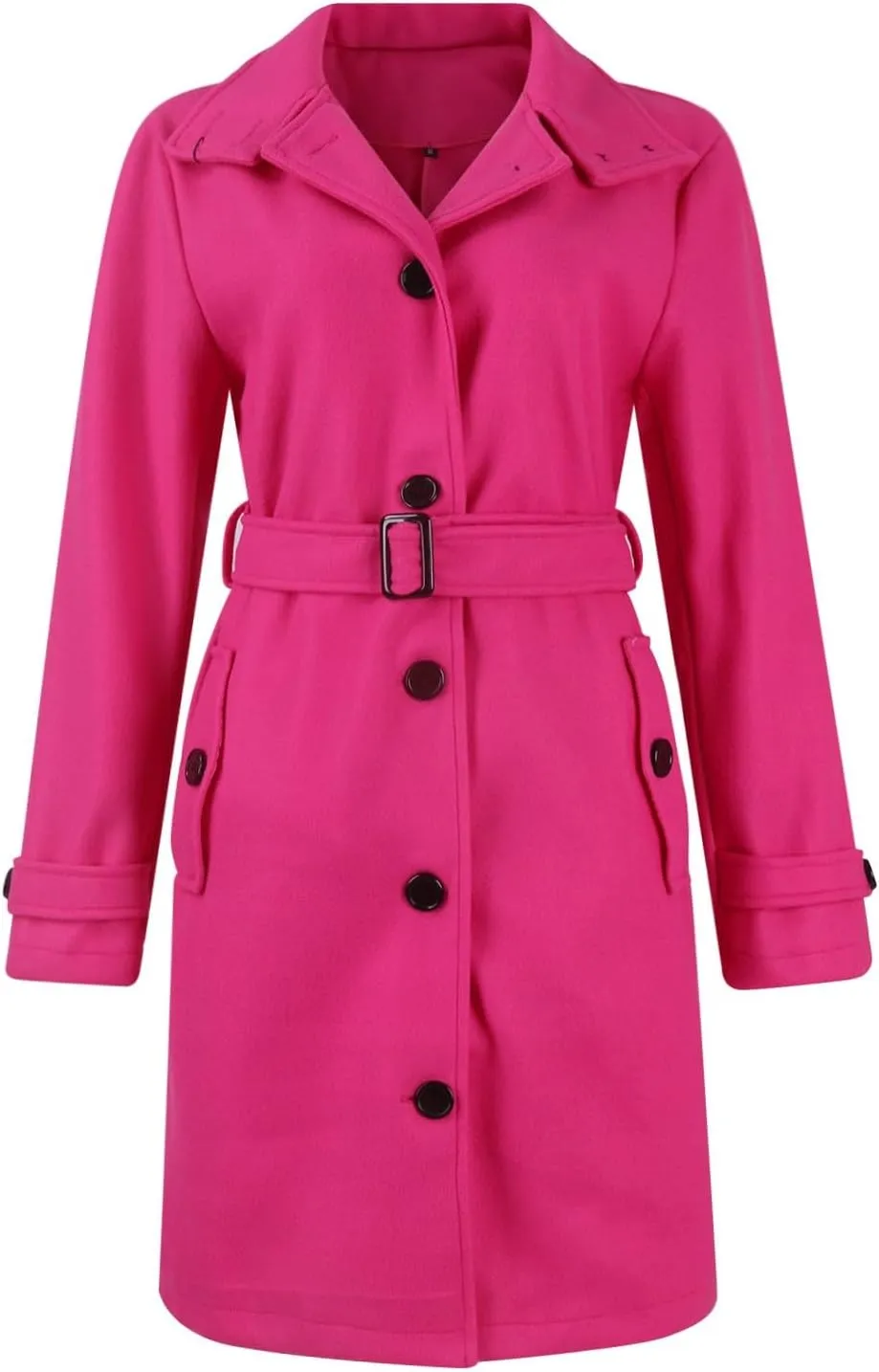 Women's Winter Warm Outerwear Overcoat Collar Mid-thigh A-line Single Breasted Overcoat Work Office Pea Coats