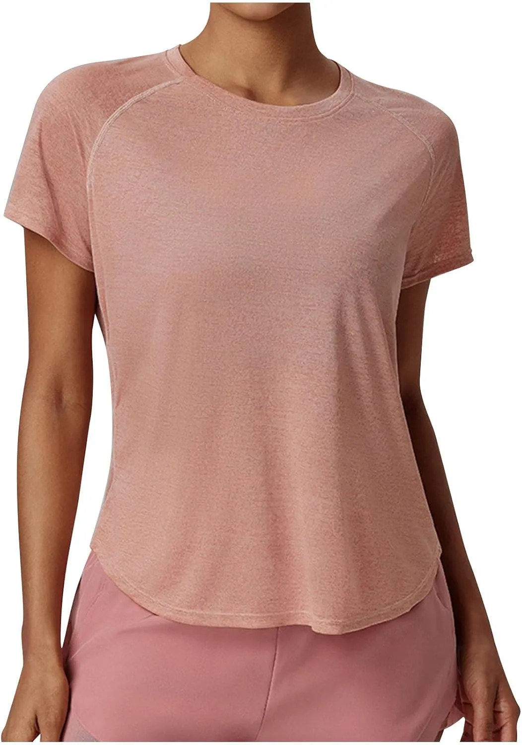 Women's Workout Shirts Short Sleeve Sports Tee Crew Neck Running Yoga Quick Dry Top 2025 Summer Vacation Blouses