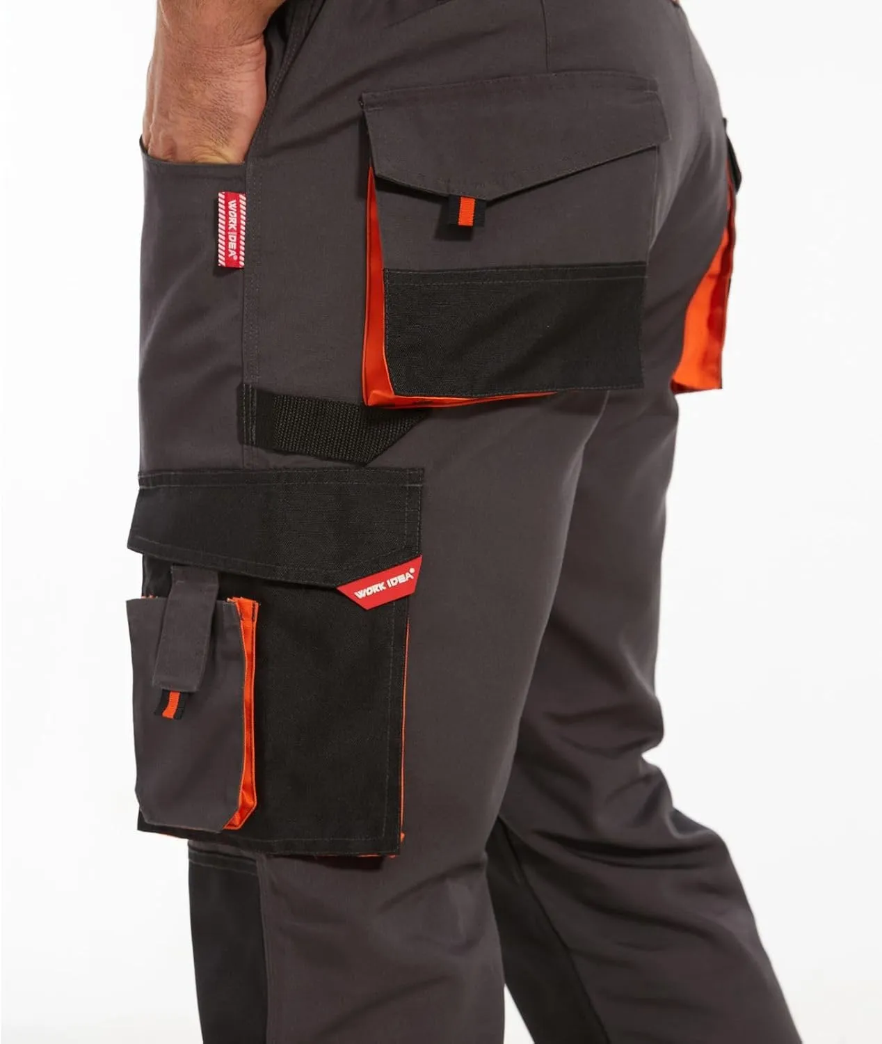 WORK IDEA Men's Rugged Work Pants Canvas Cargo Pants with Knee Pad Pockets