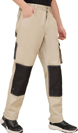 WORK IDEA Men's Rugged Work Pants Canvas Cargo Pants with Knee Pad Pockets