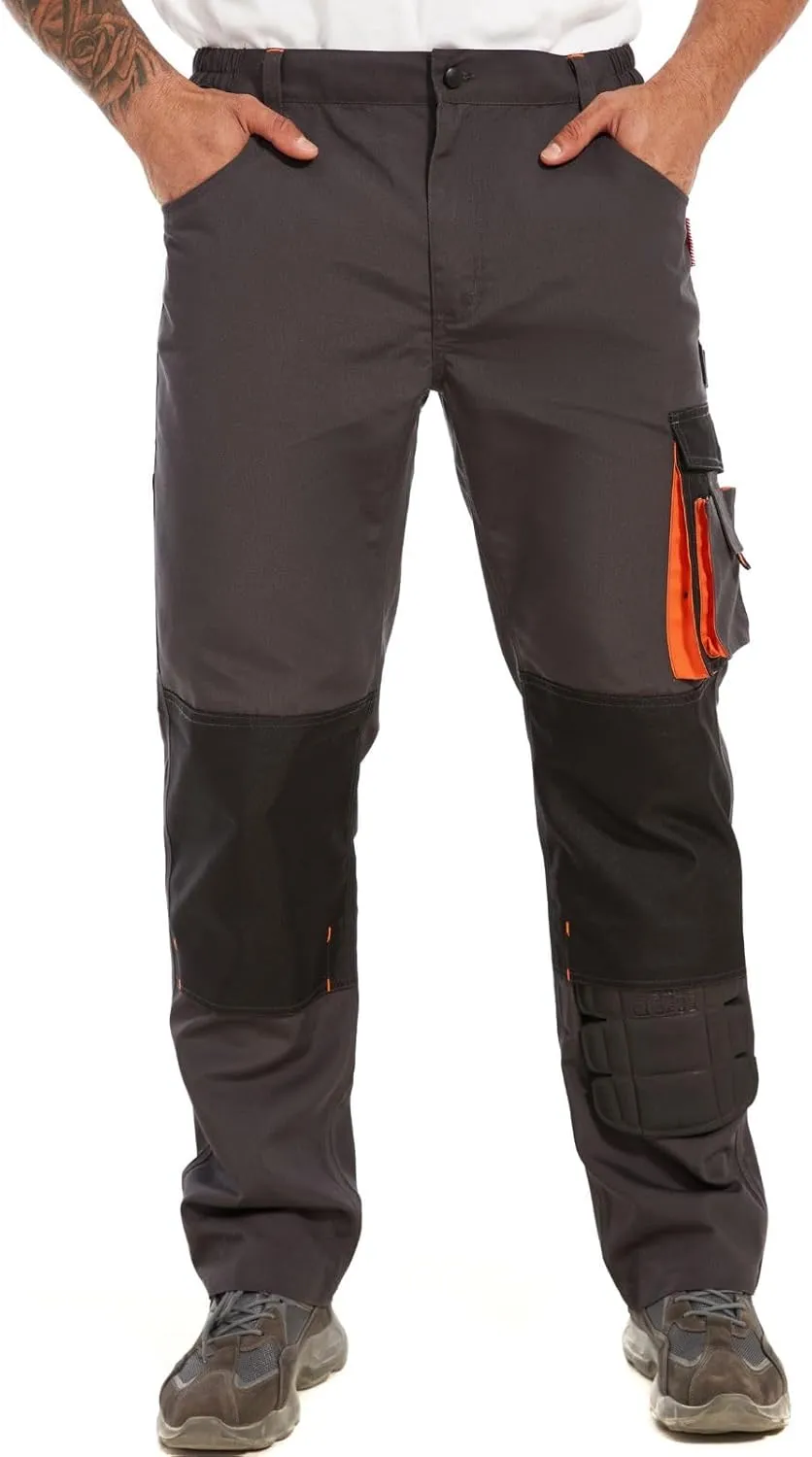 WORK IDEA Men's Rugged Work Pants Canvas Cargo Pants with Knee Pad Pockets