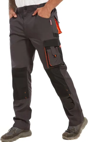 WORK IDEA Men's Rugged Work Pants Canvas Cargo Pants with Knee Pad Pockets