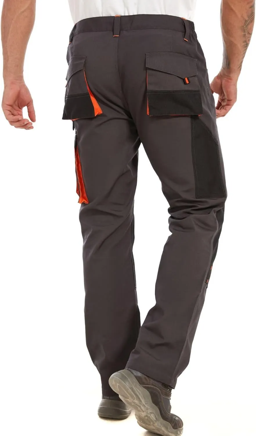 WORK IDEA Men's Rugged Work Pants Canvas Cargo Pants with Knee Pad Pockets