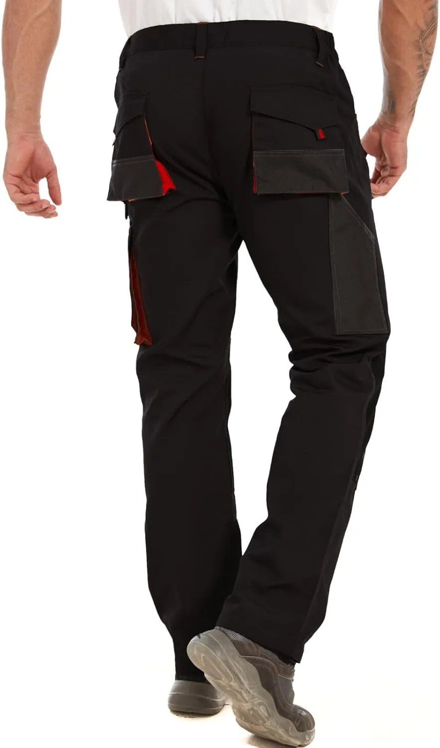 WORK IDEA Men's Rugged Work Pants Canvas Cargo Pants with Knee Pad Pockets