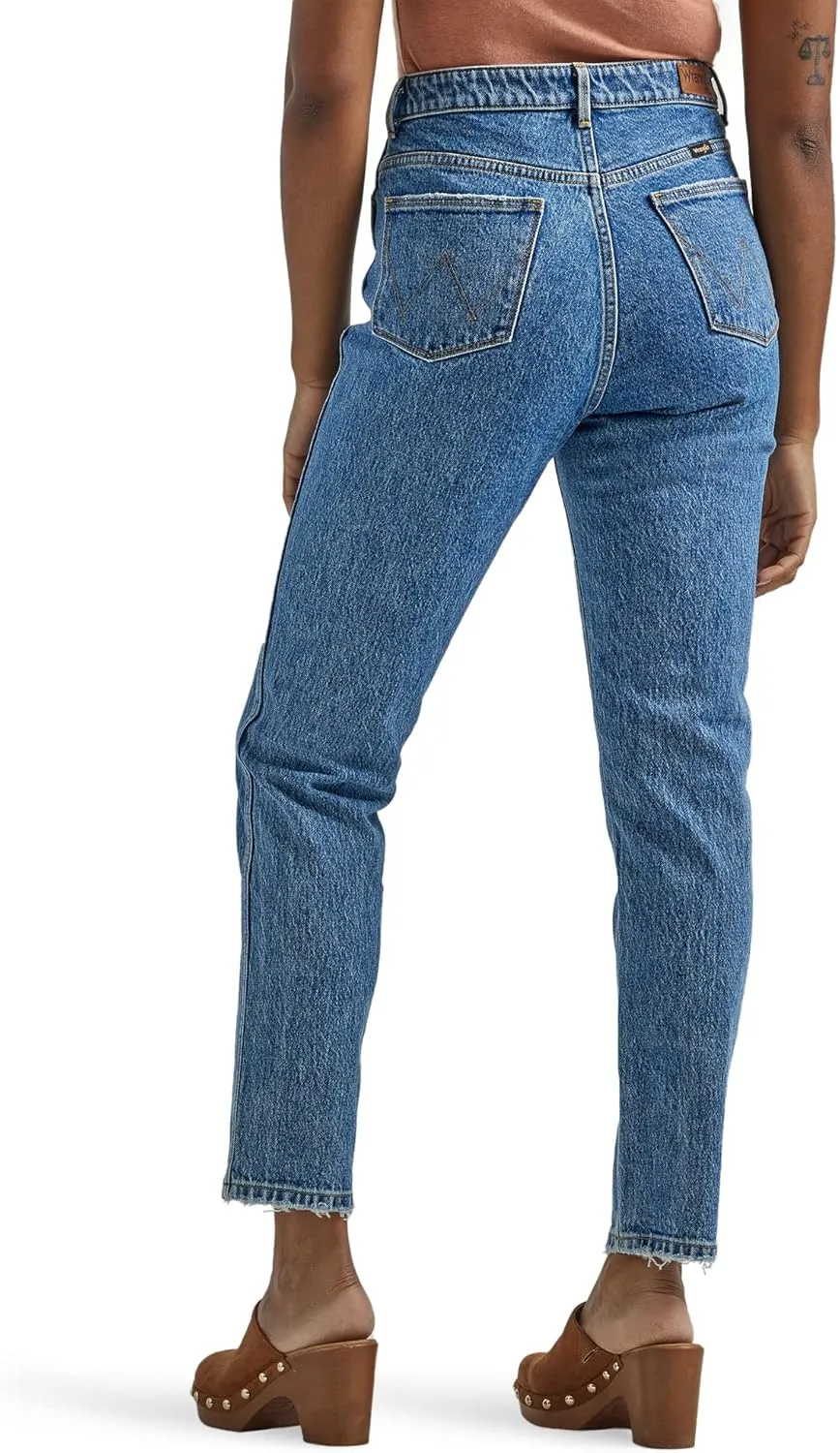 Wrangler Women's Tapered High-Rise Mom Jean