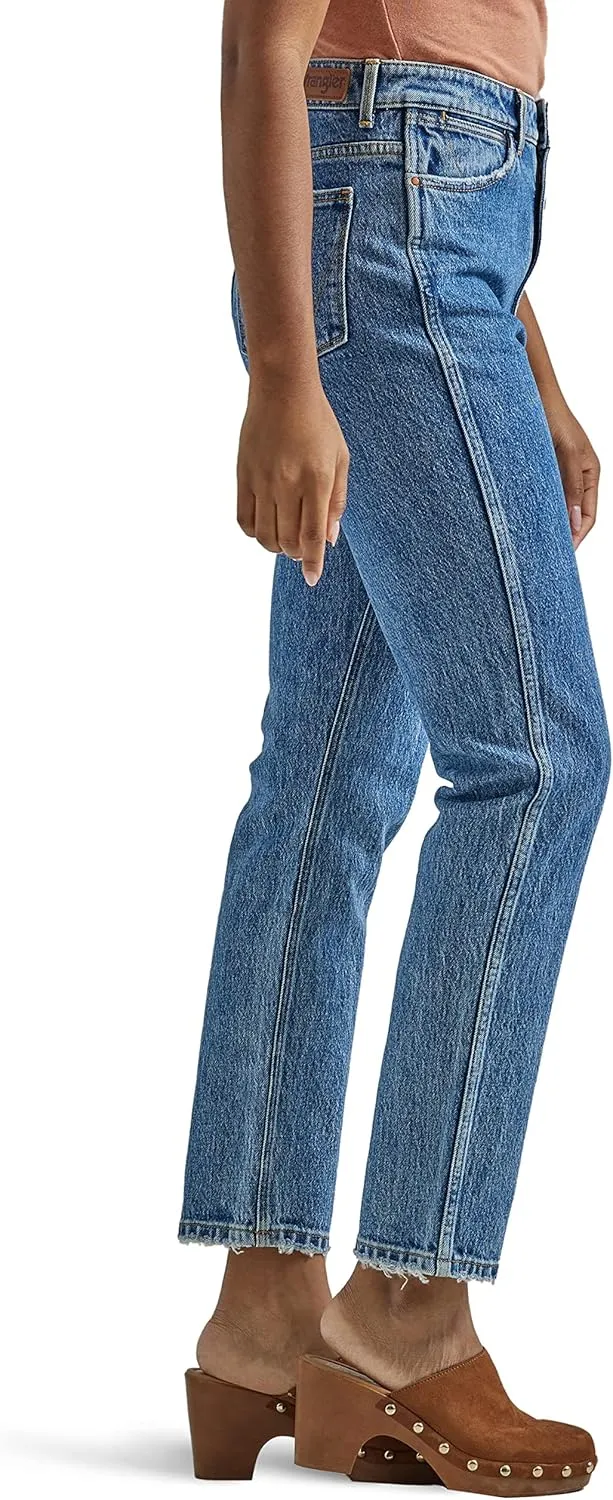 Wrangler Women's Tapered High-Rise Mom Jean
